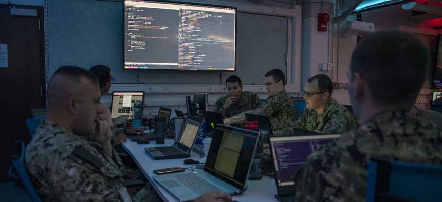 A Navy cyber competition in 2019.