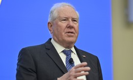 Secretary of the Air Force Frank Kendall speaks with students and guests at Joint Base Andrews, Md., Nov. 13, 2023.