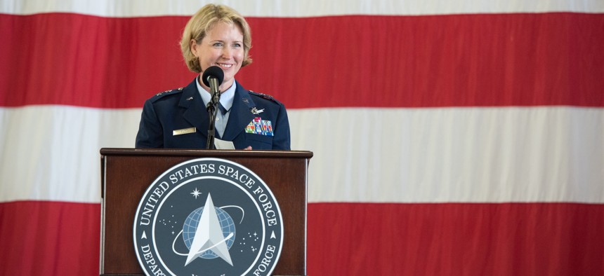 Lt. Gen. DeAnna Burt, shown here in 2020 as a major general at an event in Colorado.