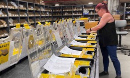 Debra Anderson, F-35 warehouse specialist with Defense Logistics Agency Distribution Hill, Utah, builds kits for F-35 wheels to be repaired by the Air Force Repair Squadron at Hill Air Force Base, April 13, 2022.