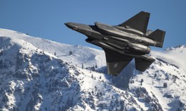 Maj. Kristin “BEO” Wolfe demonstrates the capabilities of the F-35A Lighting during a practice flight with the F-35 Demonstration Team at Hill Air Force Base, Utah, Dec. 13, 2023.