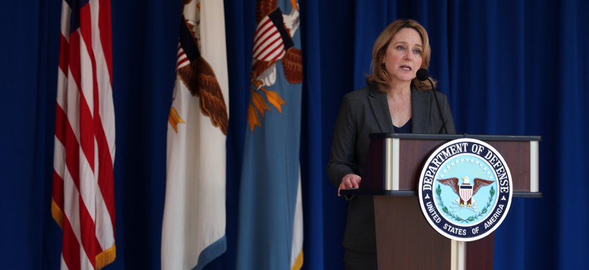 Deputy Secretary of Defense Kathleen Hicks, seen here speaking at a September 11th memorial at the Pentagon, called the development of CJADC2 'no easy task.'
