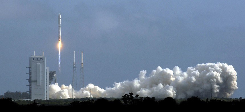 In this 2020 photo, a United Launch Alliance Atlas V rocket carrying the X-37B Orbital Test Vehicle (OTV-6) launches from Cape Canaveral Air Force Station, Florida.
