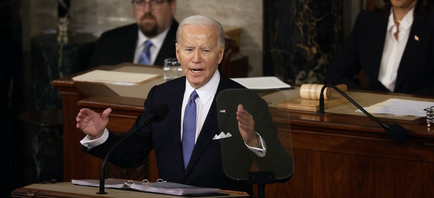 U.S. President Joe Biden delivers the State of the Union address during a joint meeting of Congress, March 7, 2024