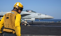 USS Dwight D. Eisenhower (CVN 69) conducts flight operations in the Red Sea on Feb. 10, 2024.