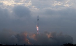 The SpaceX Starship spacecraft lifts off from Starbase in Boca Chica, Texas, on March 14, 2024. 