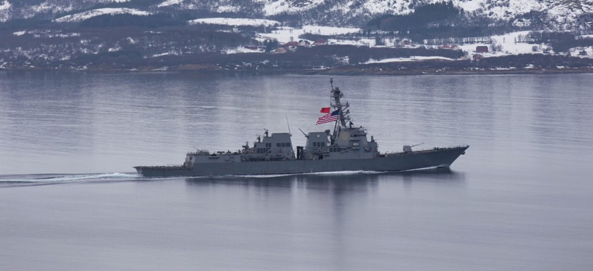 he guided-missile destroyer USS Paul Ignatius (DDG 117) arrives in Narvik, Norway, March 15, 2024, following its participation in Steadfast Defender 2024, the largest NATO exercise since World War II. 