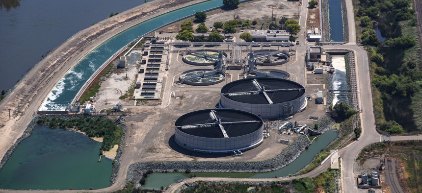 A 2023 photo of a wastewater treatment plant in Stockton, California. 