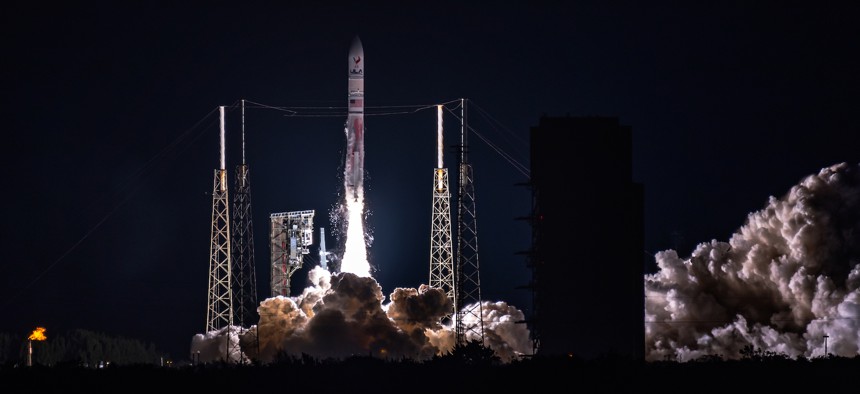 A United Launch Alliance’s Vulcan VC2S rocket launches its first certification mission from Space Launch Complex 41 at Cape Canaveral Space Force Station, Florida, Jan. 8, 2024.