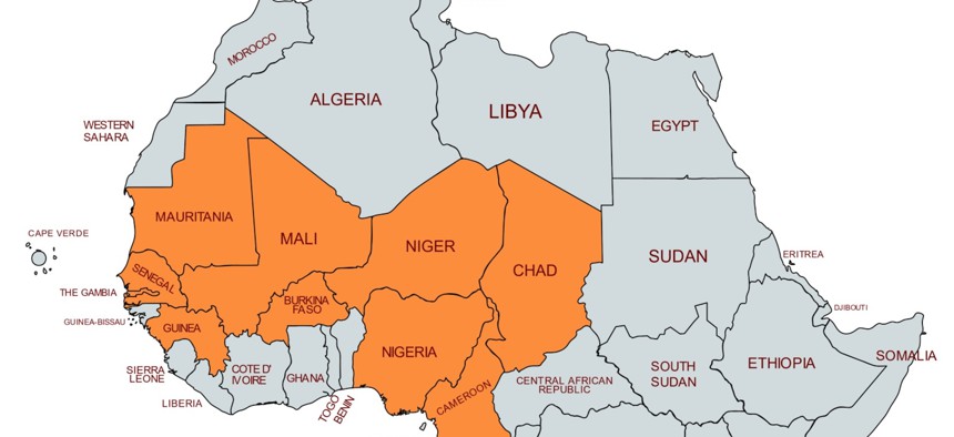 Countries in Africa's Sahel region where Russia is boosting its influence.