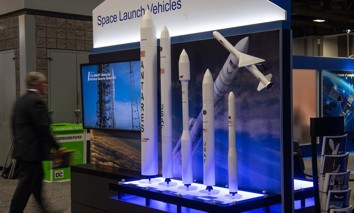 Northrop Grumman models on display at the Satellite2019 conference in Washington, D.C. 