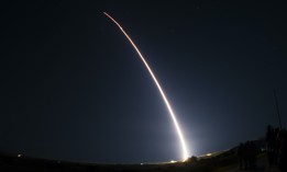 An unarmed Minuteman III intercontinental ballistic missile launches during a developmental test Feb. 5, 2019, at Vandenberg Air Force Base, Calif.