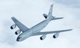A Michigan Air National Guard KC-135T from the 171st Air Refueling Squadron flies from at Selfridge ANG Base in 2020.