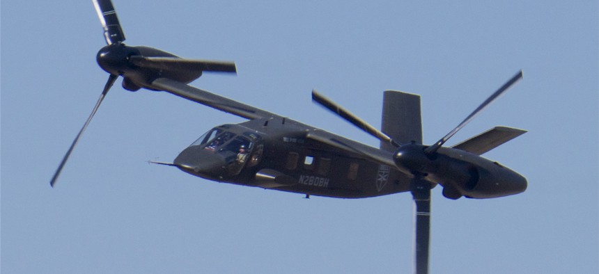 The Bell V-280 Valor, seen here at a 2019 air show, is one of the born-digital programs that the Army wants to learn from.