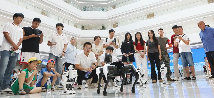 A robot dance performance in Chongqing, China, Sept 1, 2024. 