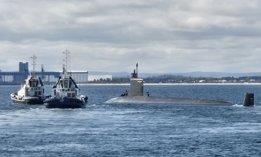 USS Hawaii (SSN 776) departs HMAS Stirling Sept. 10, 2024, marking the conclusion of a historic submarine maintenance period in Western Australia as part of AUKUS. 