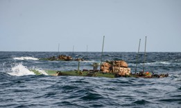 U.S. Marine Corps Amphibious Combat Vehicles of the 15th Marine Expeditionary Unit return to the amphibious dock landing ship USS Harpers Ferry (LSD 49) off South Korea on Sept. 1, 2024.