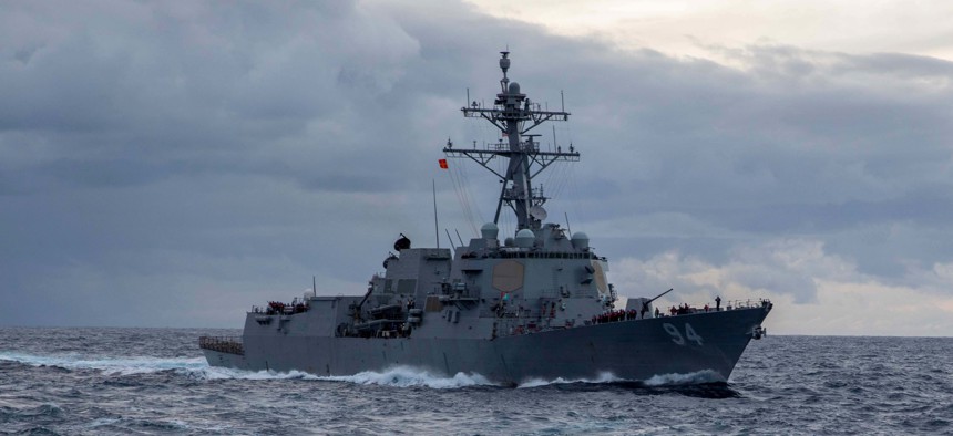 A 2023 photo of the USS Bulkeley, one of two U.S. Navy guided missile destroyers that launched interceptors at Iranian missiles targeting Israel on Oct. 1, 2024.