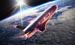 Artist rendering of the X-37B conducting an aerobraking maneuver using the drag of Earth’s atmosphere.