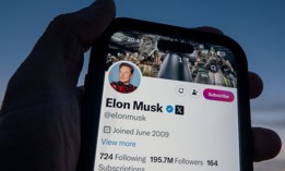 This photo illustration shows the profile page of Elon Musk, whose purchase of Twitter has been followed by a rise in misinformation spreading on the social-media platform now called X.