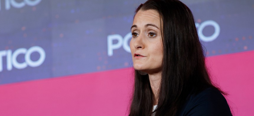 Senior Advisor to the Director of the Cybersecurity and Infrastructure Security Agency Cait Conley speaks during Politico's annual AI and Tech Summit on September 17, 2024. Conley told reporters Nov. 5 that CISA was not tracking any significant nationwide impacts to Election Day operations.