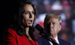 Tulsi Gabbard speaks at a Trump campaign rally in Greensboro, North Carolina, on October 22, 2024.