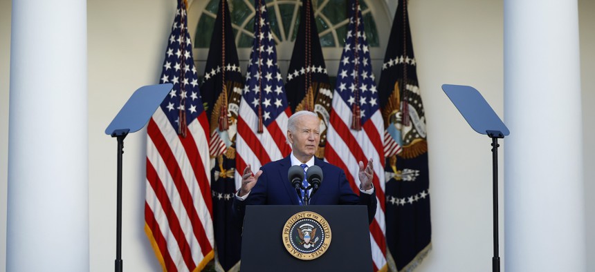 President Joe Biden delivers remarks from the White House on November 26, 2024.