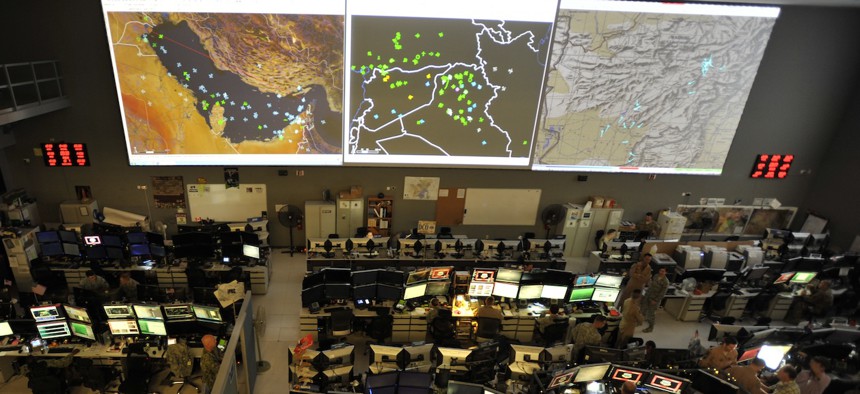 The Combined Air Operations Center at Al Udeid Air Base, Qatar in 2015.