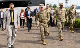 Lt. Gen. Omar Jones, commander of Installation Management Command, and IMCOM Command Sgt. Maj. Jason Copeland, visit U.S. Army Garrison Rheinland-Pfalz in Baumholder and Kaiserslautern, Germany, on July 31, 2024.