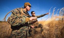 A radio operator with the 23rd Marine Regiment prepares for joint terminal attack controller school on Fort Pickett, Virginia, in 2022. A $269 million Marine Corps IT contract is part of the service's effort to offer the joint force's best JTACs.