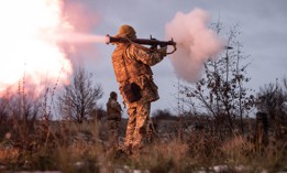 A Ukrainian serviceman of 24th brigade fires a RPG during a training exercise on December 15, 2024 in Donetsk Oblast, Ukraine. 