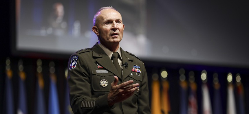 Army Chief Gen. Randy George at the 146th National Guard Association of the United States General Conference, Detroit, Michigan, Aug. 24, 2024.