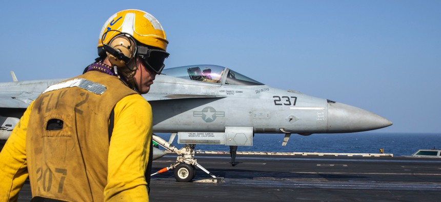 USS Dwight D. Eisenhower (CVN 69) conducts flight operations in the Red Sea on Feb. 10, 2024.