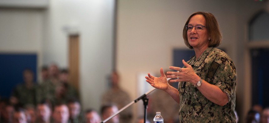 Still, there's no substitute for talking with sailors, as Chief of Naval Operations Adm. Lisa Franchetti did last August at Naval Submarine Base Kings Bay, Georgia.