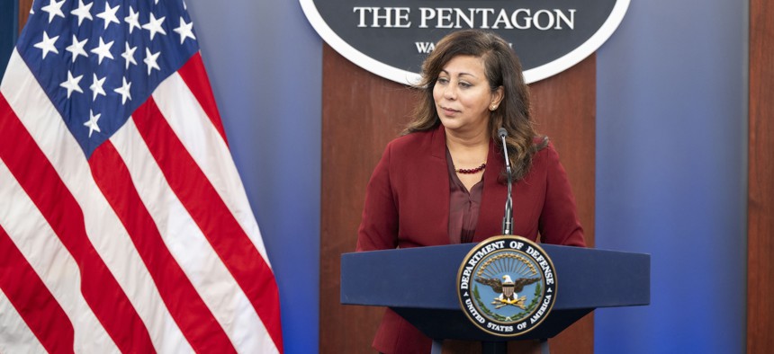 Chief Digital and Artificial Intelligence Officer Radha Plumb at the Pentagon, Washington, D.C., Dec. 11, 2024. 