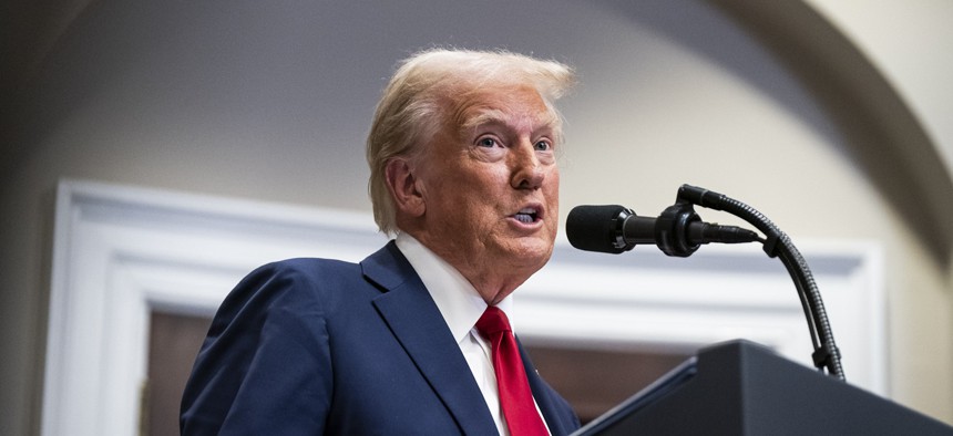 President Donald Trump speaks at the White House on Jan. 21, 2025, in Washington, D.C.