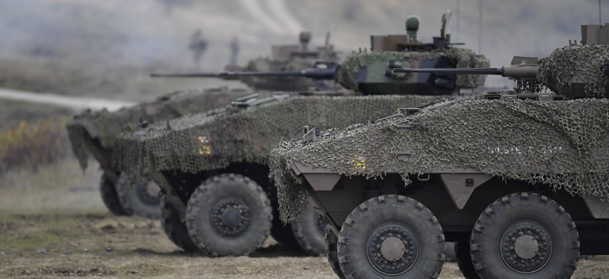 A multinational tactical training exercise at the NATO military base in Cincu, Romania, October 30, 2024.  