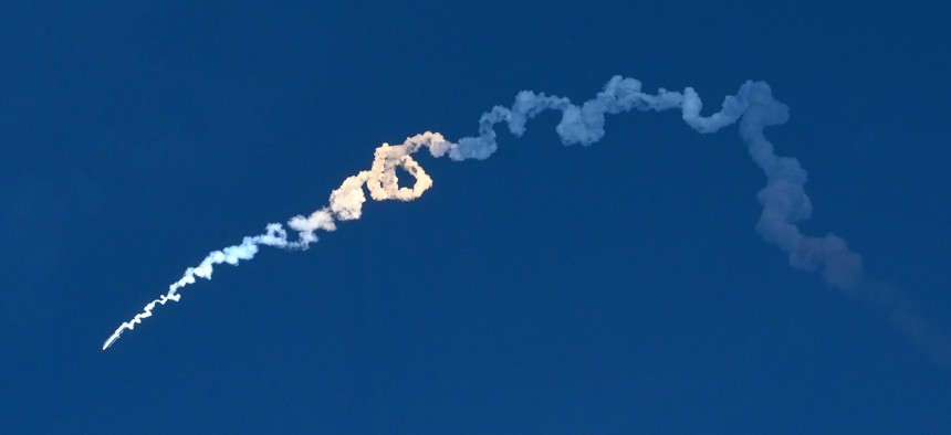 A ground-based Interceptor launches from Vandenberg Space Force Base, Calif., Dec. 11, 2023.