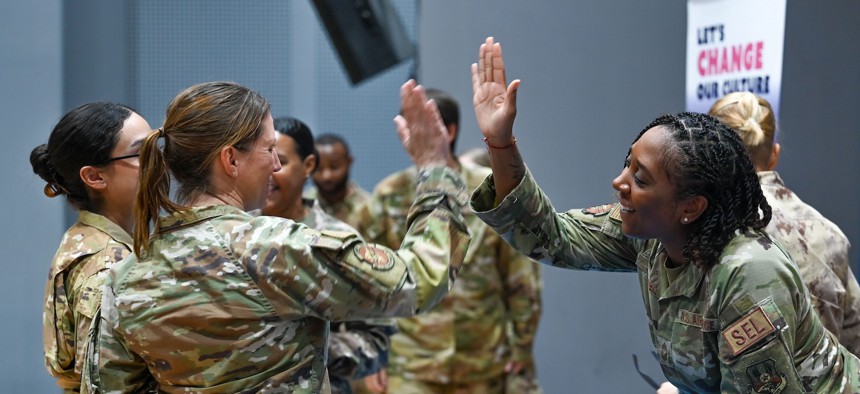 A Women's Equality Day event hosted by the 386th Air Expeditionary Wing Diversity, Equity, and Inclusion council at Ali Al Salem Air Base, Kuwait, Aug. 24, 2023.