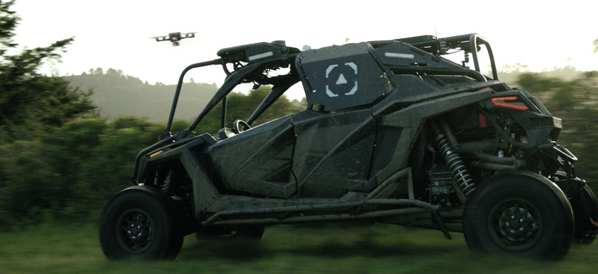Scout AI's unmanned ground vehicle powered by the Fury AI system.