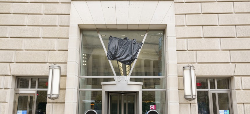 The entrance to the U.S. Agency for International Development office in Washington, D.C., was closed on May 20, 2025.