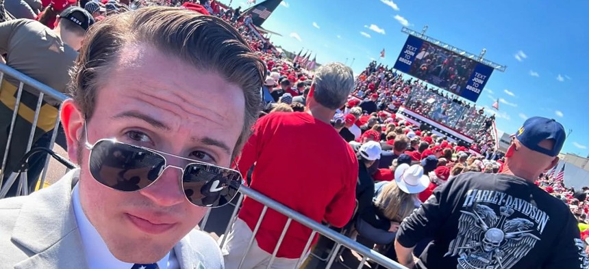 Thomas Fugate at a Trump rally during the campaign.