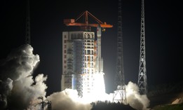 A modified Long March-6 carrier rocket carrying a group of low Earth orbit satellites blasts off from the Taiyuan Satellite Launch Center in north China's Shanxi Province on June 6, 2025.