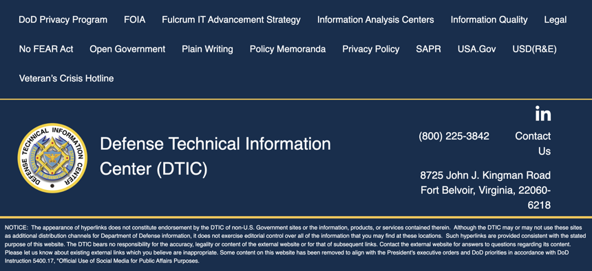 DTIC website