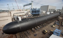 The Virginia-class attack submarine Minnesota (SSN 783) under construction at Huntington Ingalls Newport News Shipbuilding in 2012.