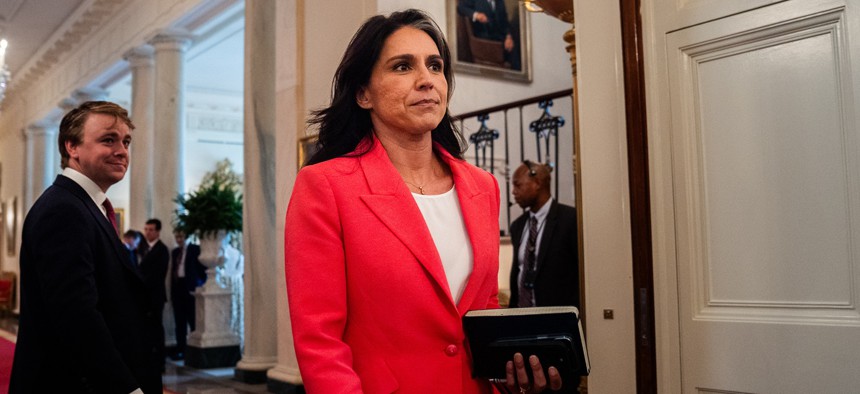 Director of National Intelligence Tulsi Gabbard at the White House on August 7, 2025.