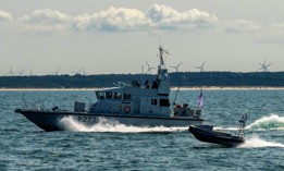 A global autonomous reconnaissance craft attached to the U.S. Navy's Task Force 66 operates with the Royal Navy's HMS Pursuer during BALTOPS 2025 on June 12, 2025.
