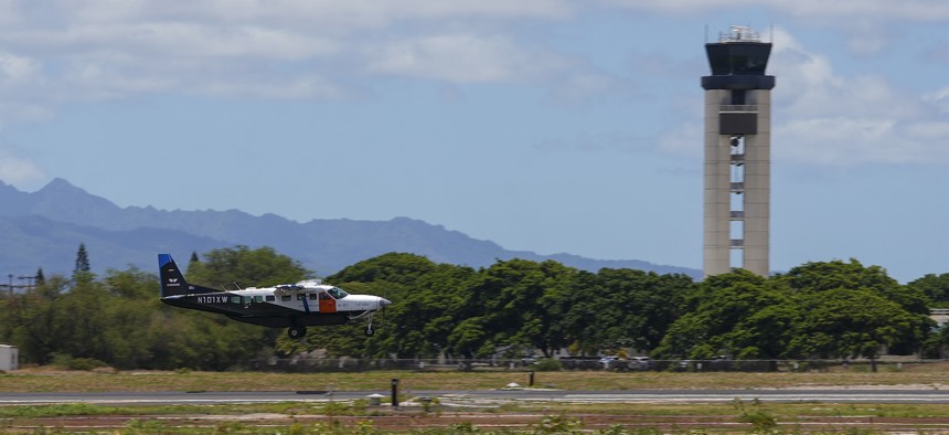 Joby Aviation's Cessna 208B Grand Caravan lands autonomously at Joint Base Pearl Harbor-Hickam, Hawaii, during Resolute Force Pacific, July 29, 2025.