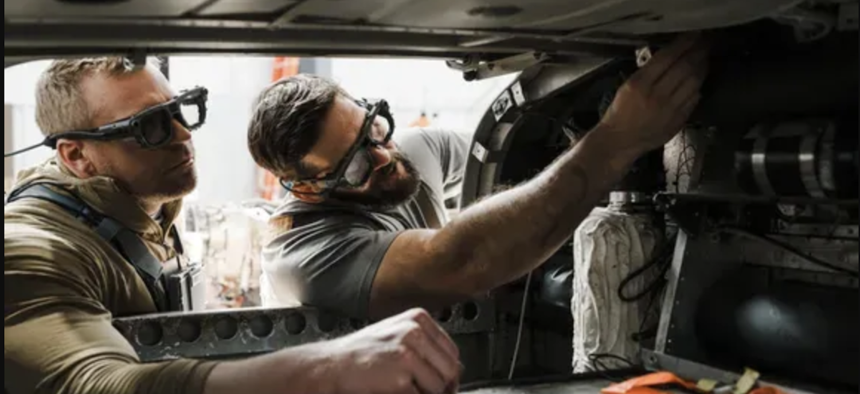 Hard Spec augmented reality glasses.