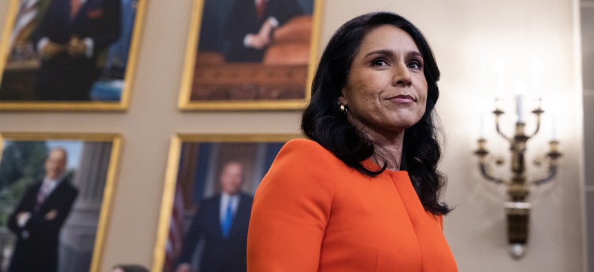 Tulsi Gabbard, director of National Intelligence, arrives to testify at the Worldwide Threats Assessment, in Washington, March 26, 2025.